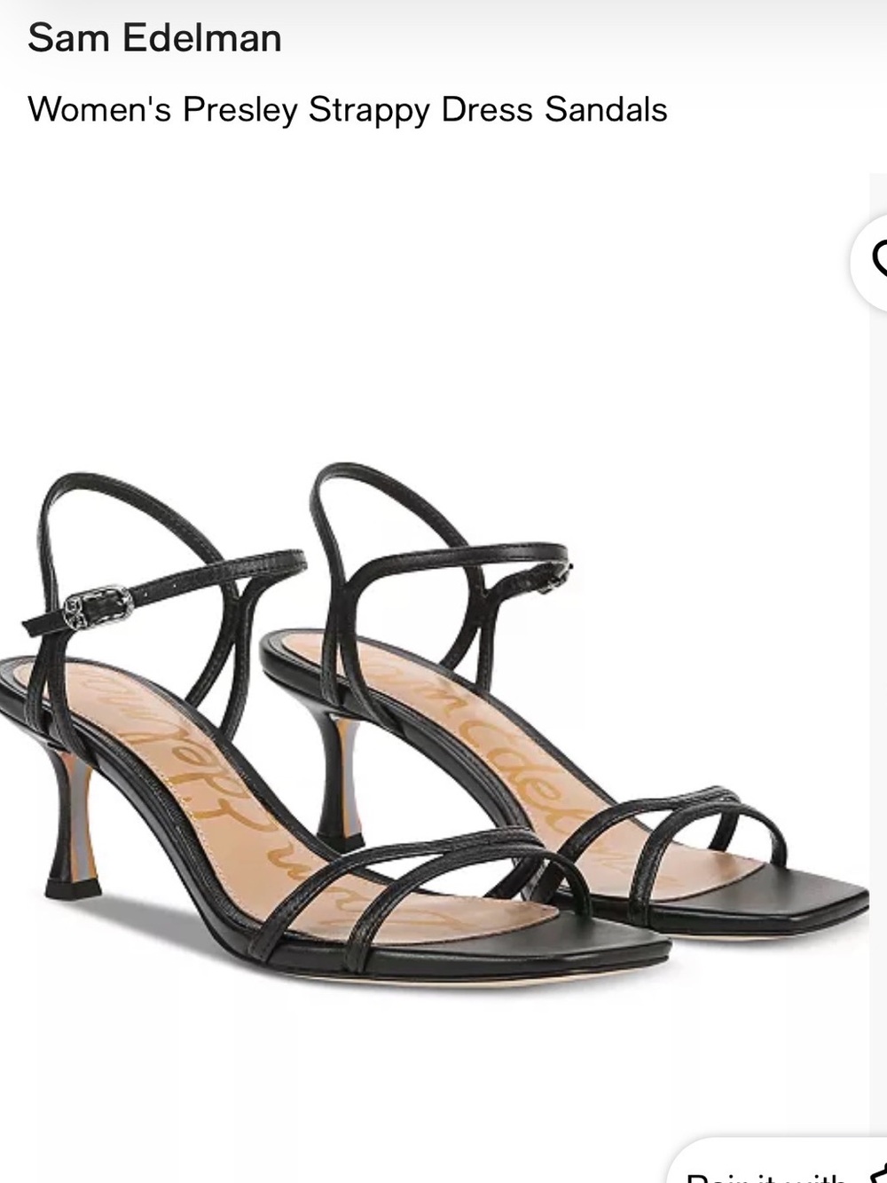 Sam Edelman Presley Strappy Sandals Black - Worn Once